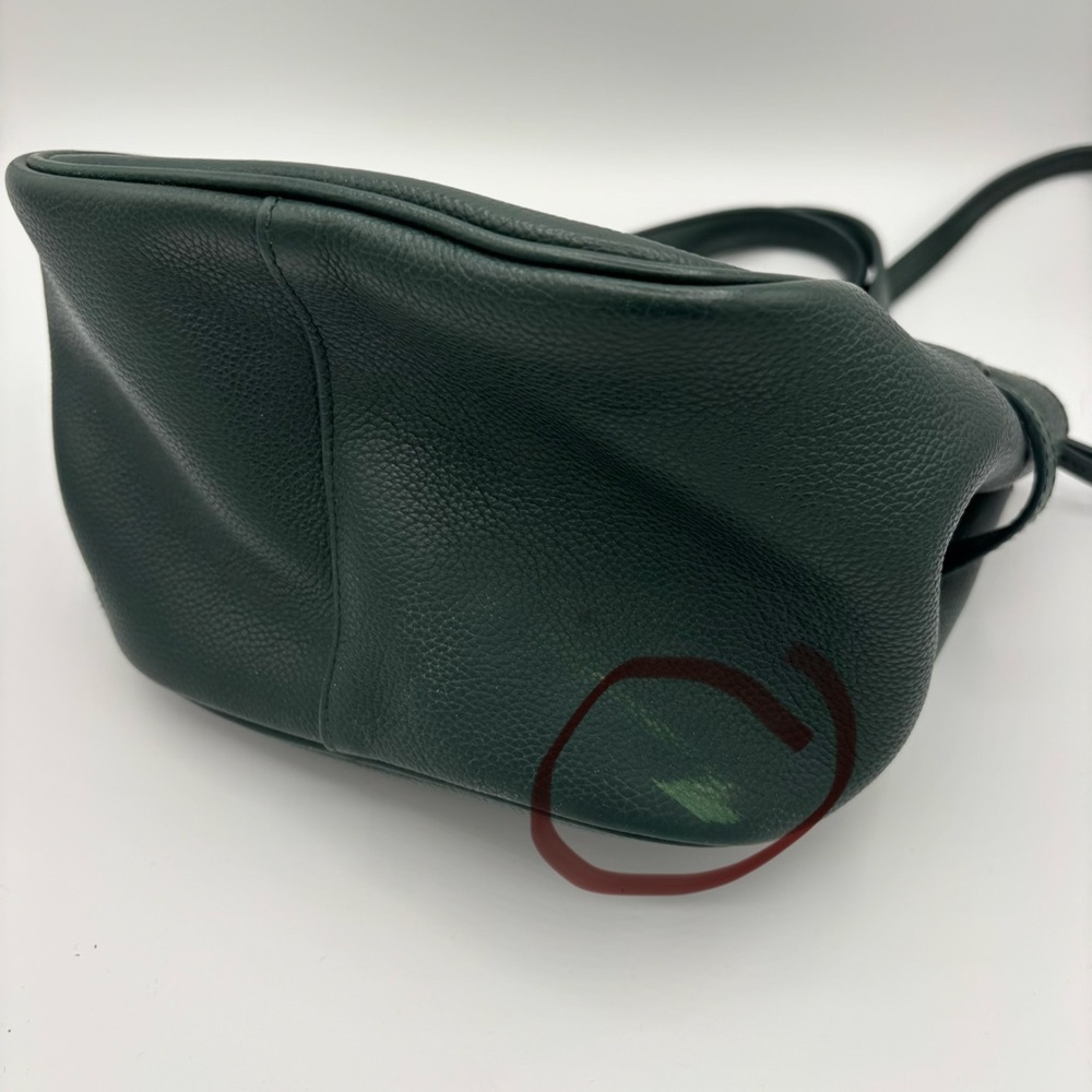 Ralph Lauren Dark Green ID small leather tote/crossbody Bag with Gold Accents - Picture 6 of 8